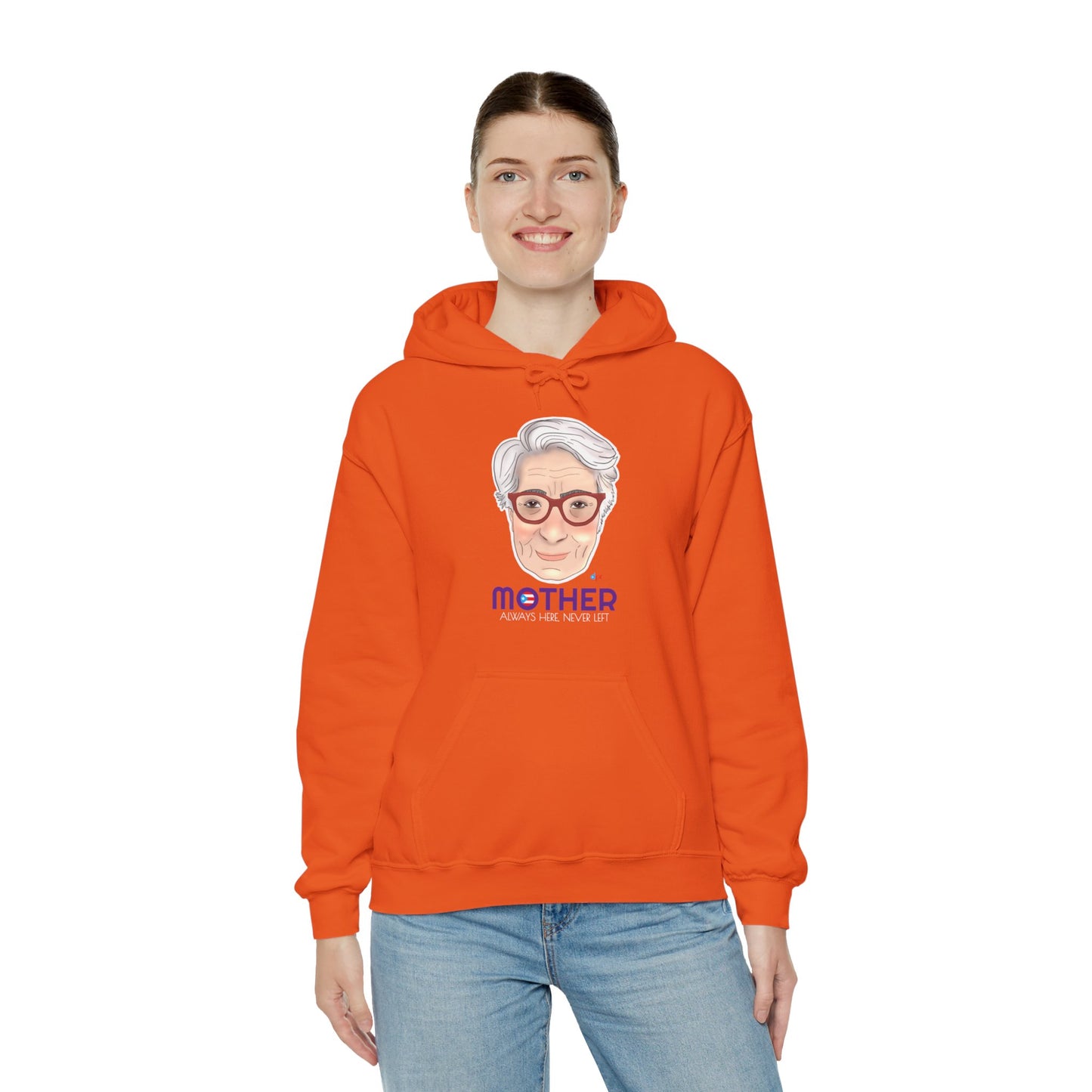 Mamá Boricua Always Here Never Left Unisex Heavy Blend™ Boricua-Style Hoodies