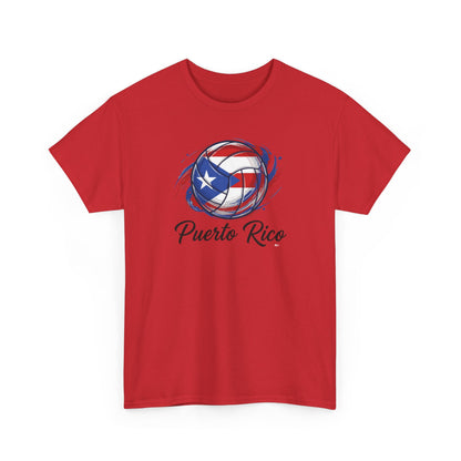 Puerto Rico Volleyball Flag | Unisex Heavy Cotton T-Shirt