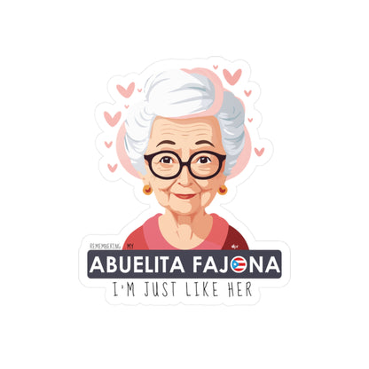 Remembering Mi Abuelita Fajona Waterproof Kiss-Cut Vinyl Decals