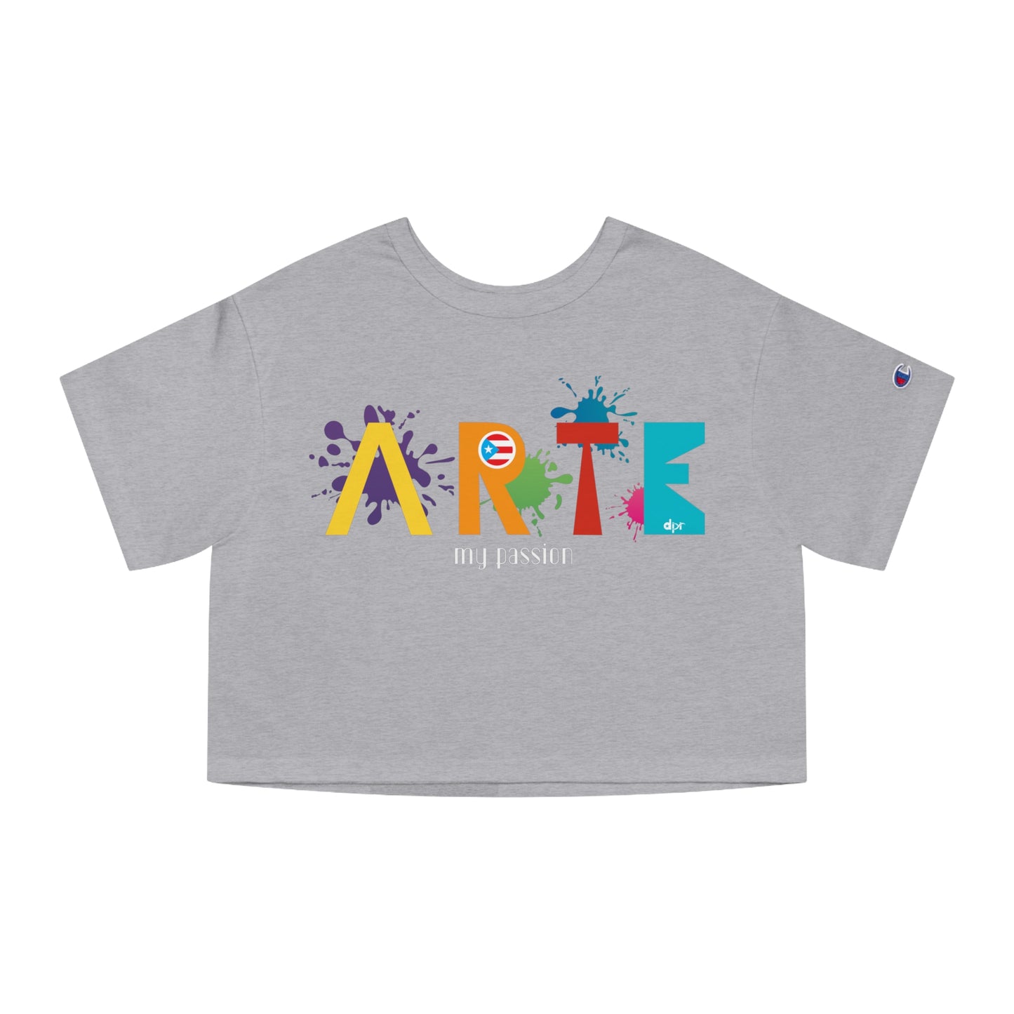 Arte My Passion Bandera Puerto Rico  Flowy Cropped Tee