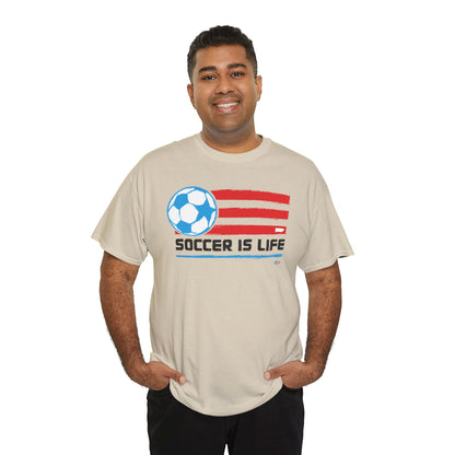 Proud Dad Soccer Boricua Unisex Heavy Cotton Tee