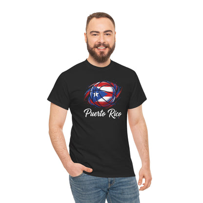 Puerto Rico Basketball Flag 2 | Unisex Heavy Cotton T-Shirt