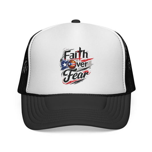 Faith Over Fear Christian Basketball | Puerto Rican Flag Trucker Caps FREE SHIPPING