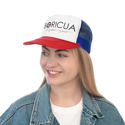 Boricua with my Island in my Heart Puerto Rican Pride Trucker Caps FREE SHIPPING