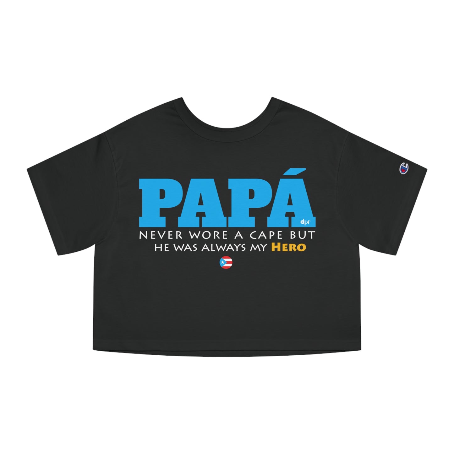Papá My Hero Blue Women's Flowy Cropped Tee