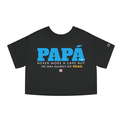 Papá My Hero Blue Women's Flowy Cropped Tee