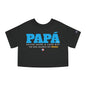 Papá My Hero Blue Women's Flowy Cropped Tee