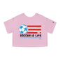 Puerto Rico Soccer Is Life Women's Flowy Cropped Tee | Boricua Soccer Shirt