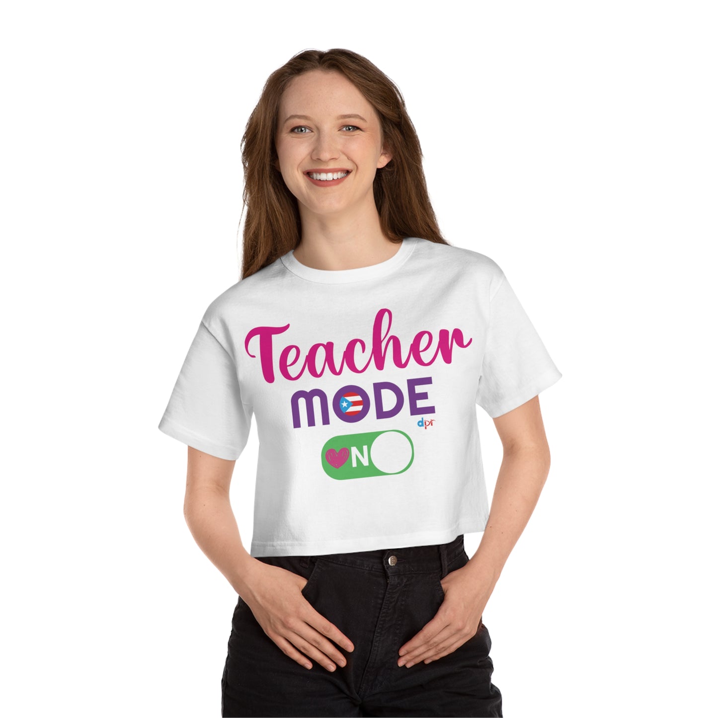 Teacher Mode ON - Back To School Boricua T Shirt Flowy Cropped Tee