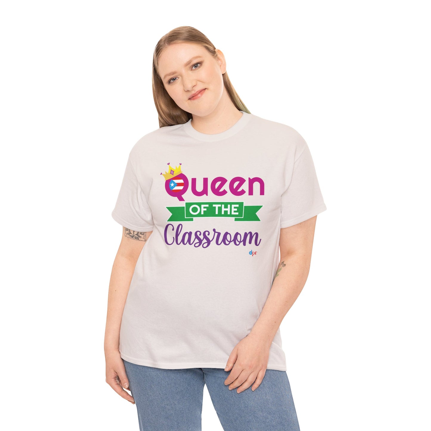 Queen of the Classroom - Back to School Boricua Teacher Heavy Cotton Tee