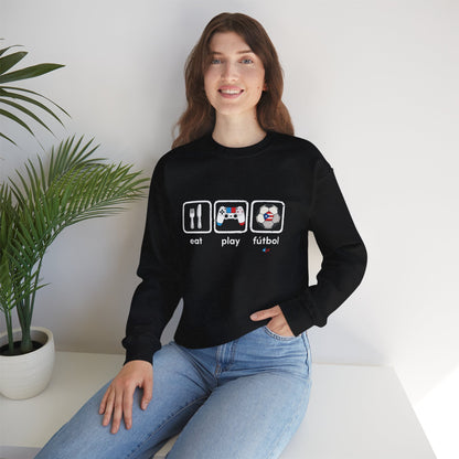 Eat Play Soccer Puerto Rican Flag Heavy Blend™ Crewneck Sweatshirt