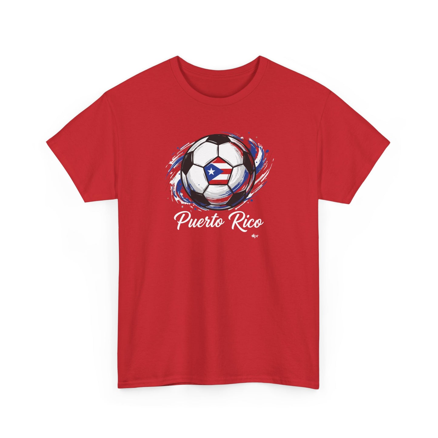 Puerto Rico Soccer Ball Flag | Unisex Heavy Cotton T-Shirt