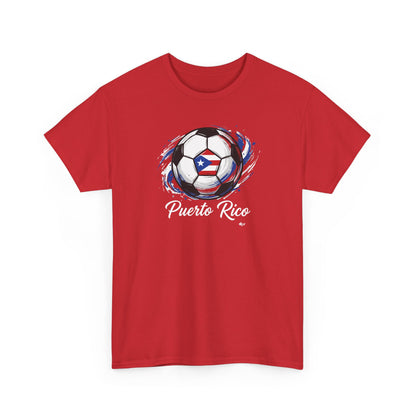 Puerto Rico Soccer Ball Flag | Unisex Heavy Cotton T-Shirt