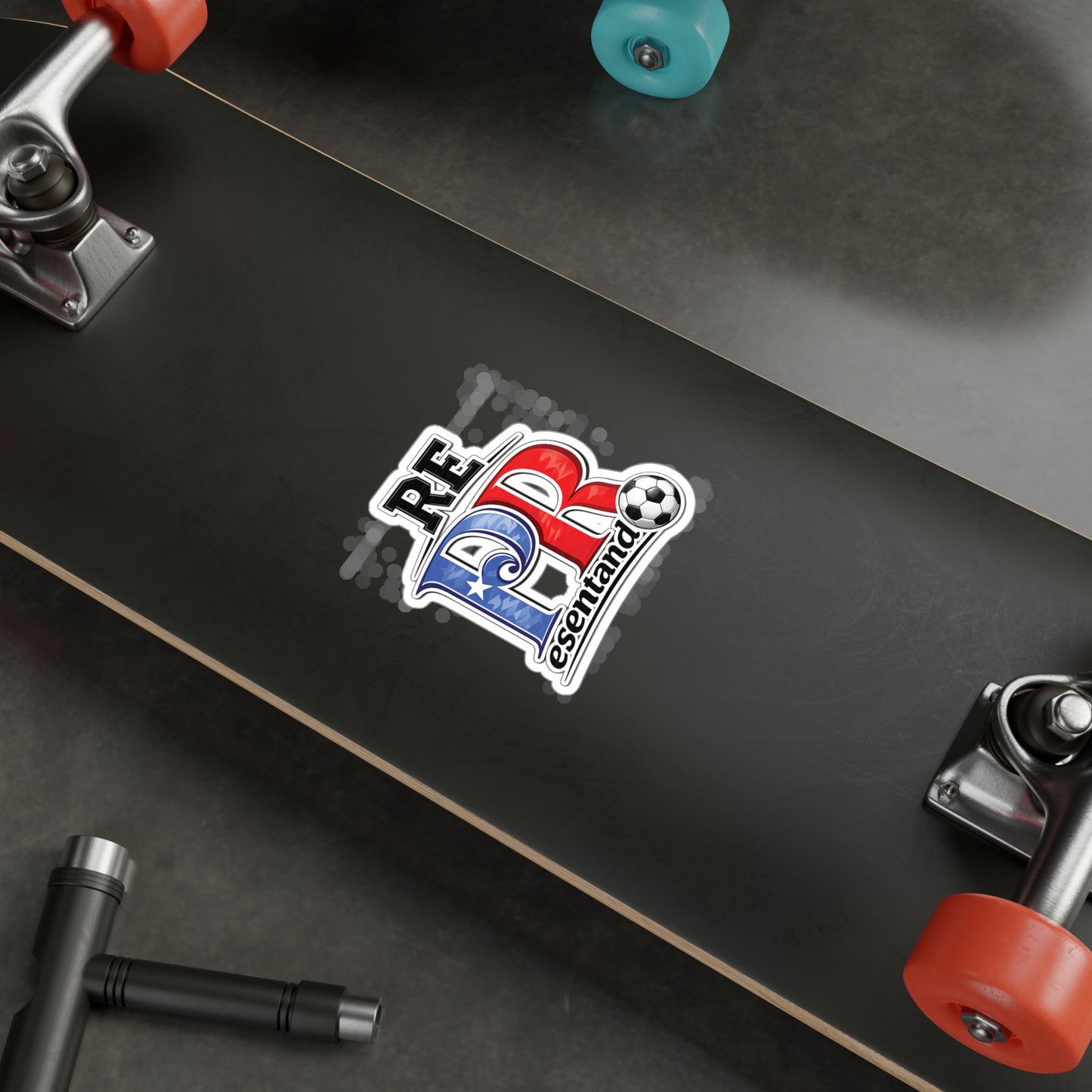 Puerto Rico Soccer Ball REPresentando Waterproof Kiss-Cut Vinyl Decal