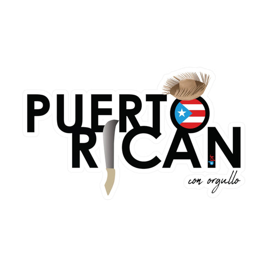 Puerto Rican con orgullo 2 Waterproof Kiss-Cut Vinyl Decals