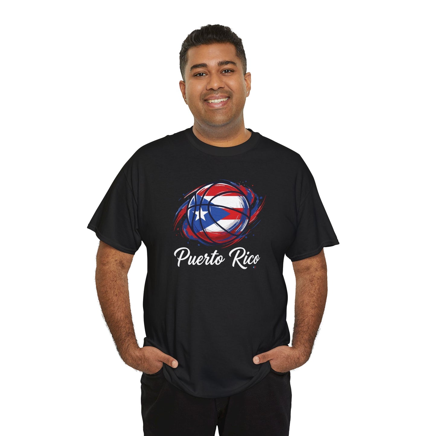 Puerto Rico Basketball Flag 2 | Unisex Heavy Cotton T-Shirt