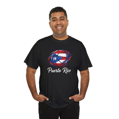 Puerto Rico Basketball Flag 2 | Unisex Heavy Cotton T-Shirt