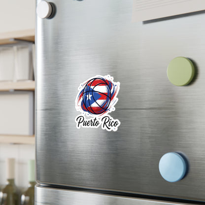 Puerto Rico Basketball Flag 2 Waterproof Kiss-Cut Vinyl Decal