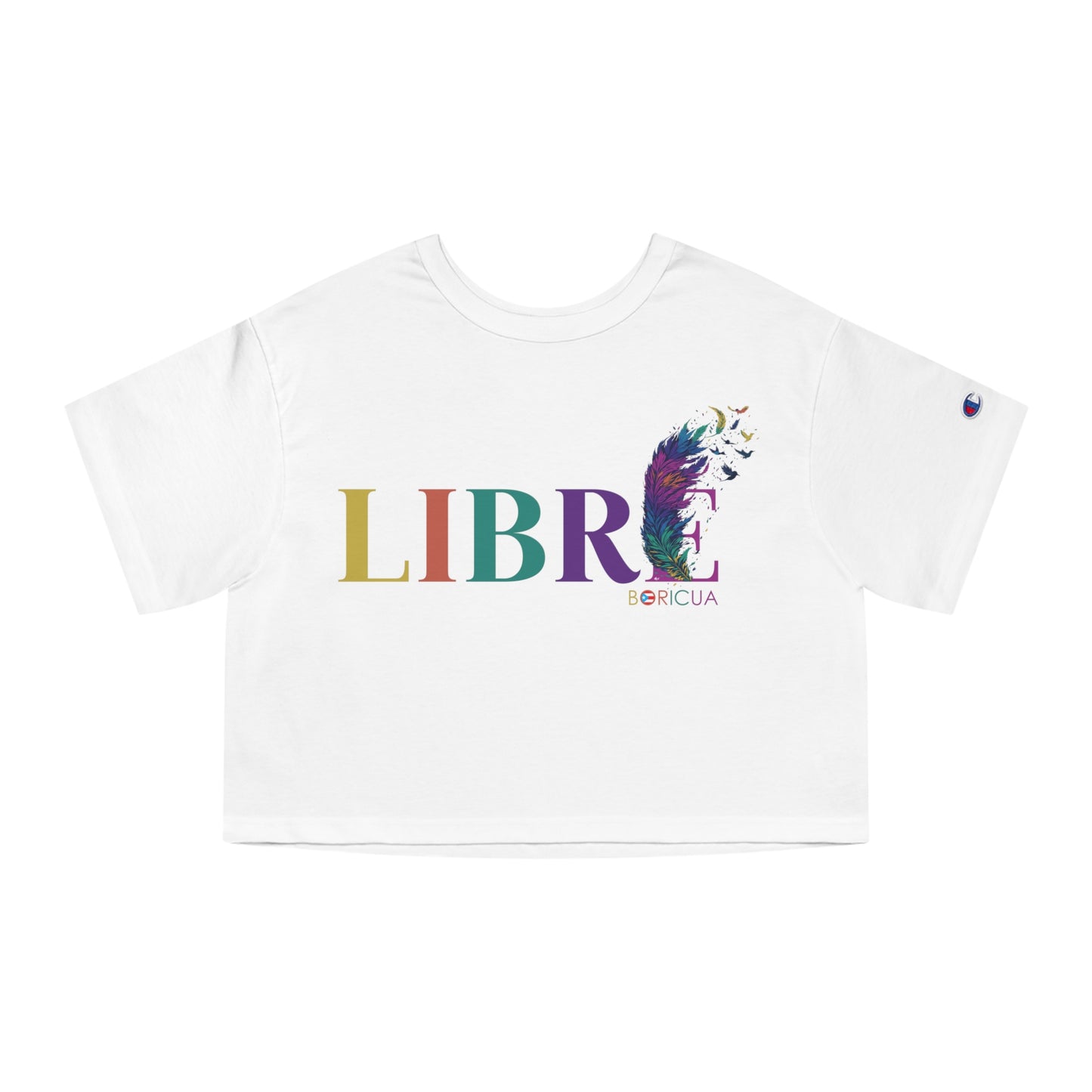 LIBRE BORICUA Flowy Cropped Tee