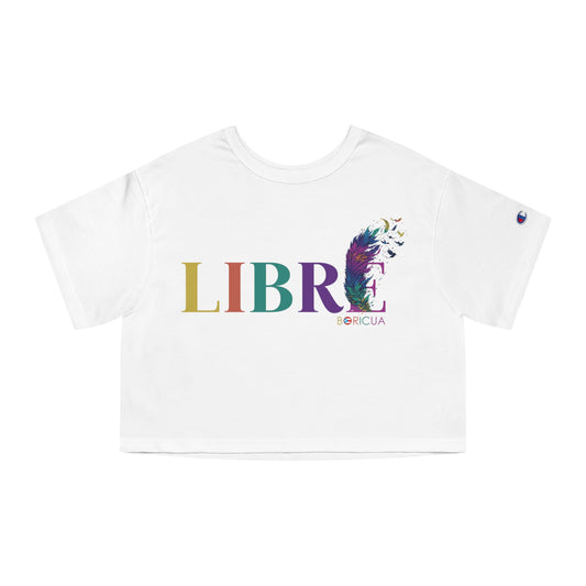 LIBRE BORICUA Flowy Cropped Tee