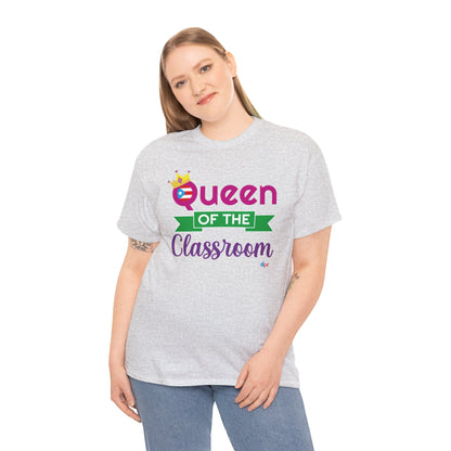 Queen of the Classroom - Back to School Boricua Teacher Heavy Cotton Tee
