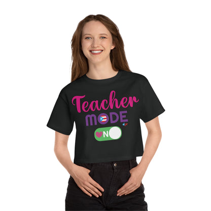Teacher Mode ON - Back To School Boricua T Shirt Flowy Cropped Tee