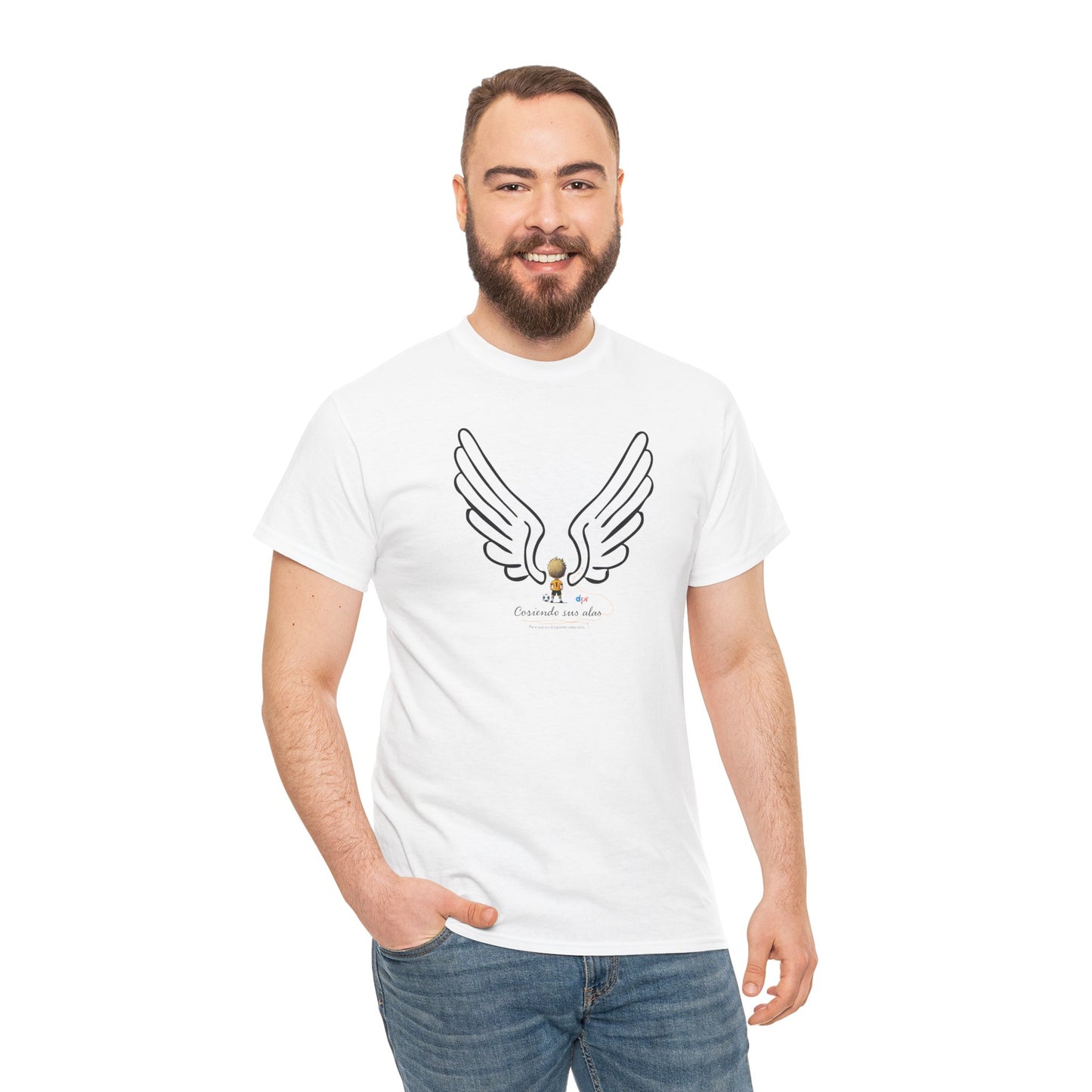"Cosiendo sus alas" Soccer Player Unisex Heavy Cotton Tee