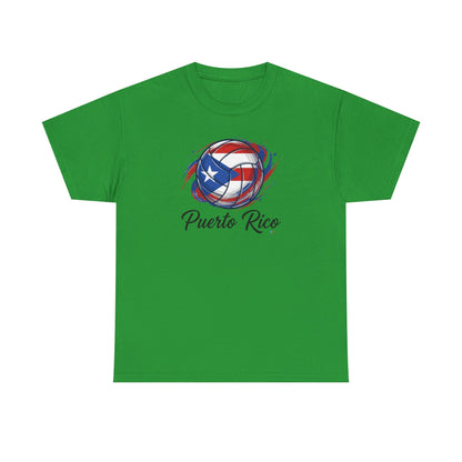 Puerto Rico Volleyball Flag | Unisex Heavy Cotton T-Shirt