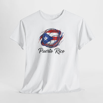 Puerto Rico Volleyball Flag | Unisex Heavy Cotton T-Shirt