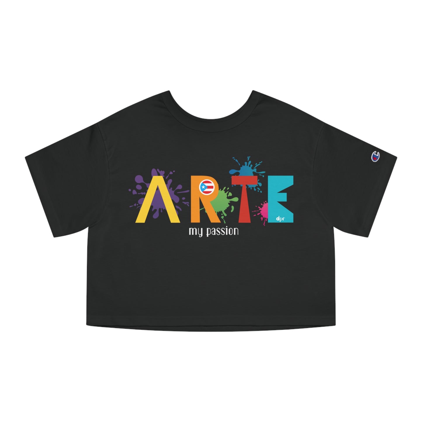 Arte My Passion Bandera Puerto Rico  Flowy Cropped Tee