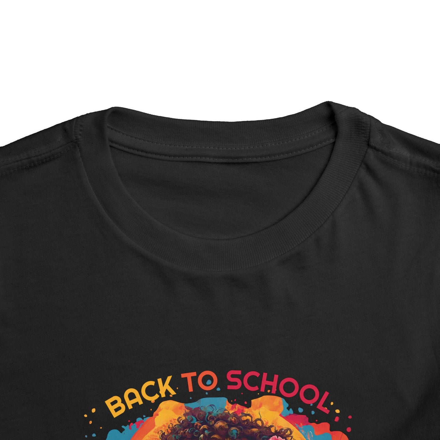 Back to School Boricua Girl Flow Black Toddler Short Sleeve Tee