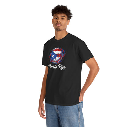 Puerto Rico Volleyball Flag | Unisex Heavy Cotton T-Shirt