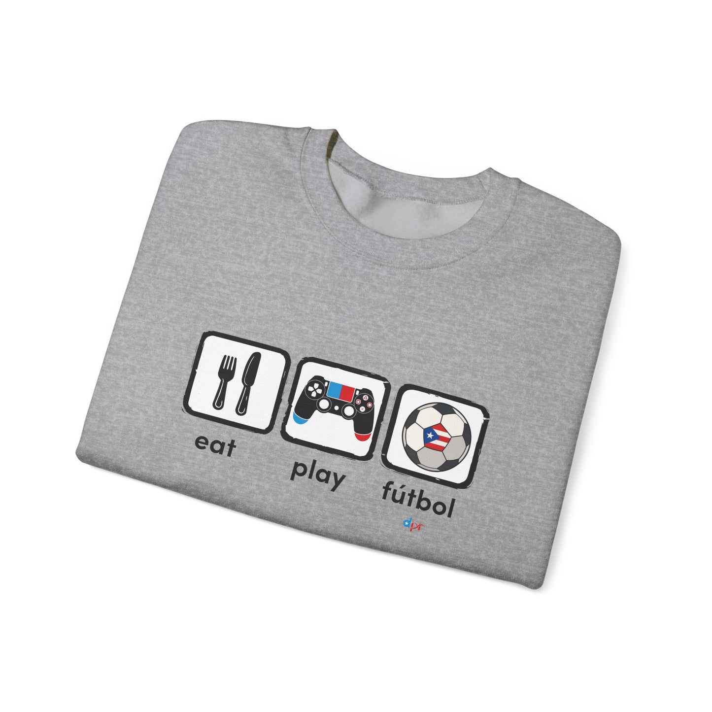 Eat Play Soccer Puerto Rican Flag Heavy Blend™ Crewneck Sweatshirt
