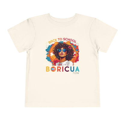 Back to School Boricua Girl Flow Toddler Short Sleeve Tee