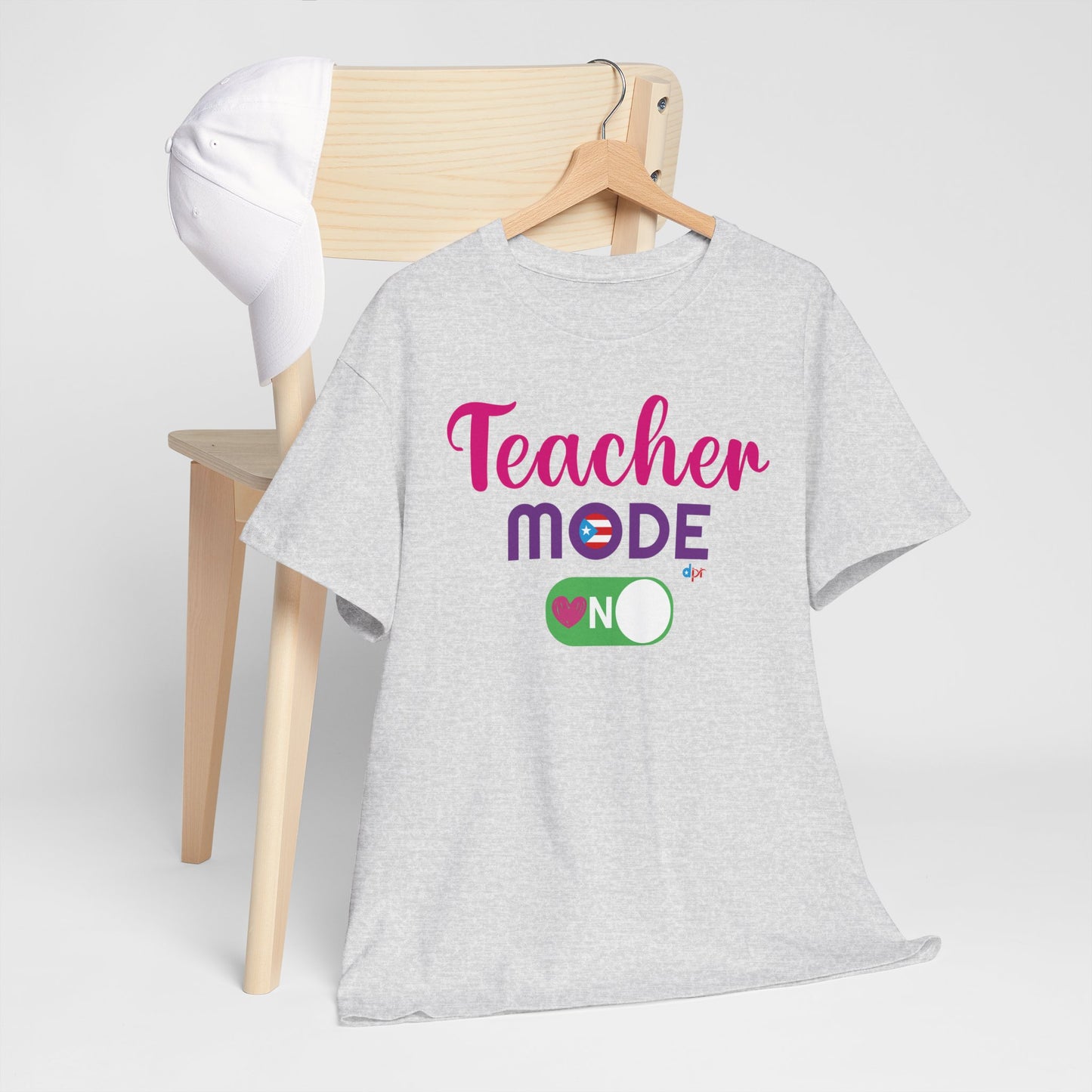 Teacher Mode ON - Back to School Boricua Teacher Heavy Cotton Tee