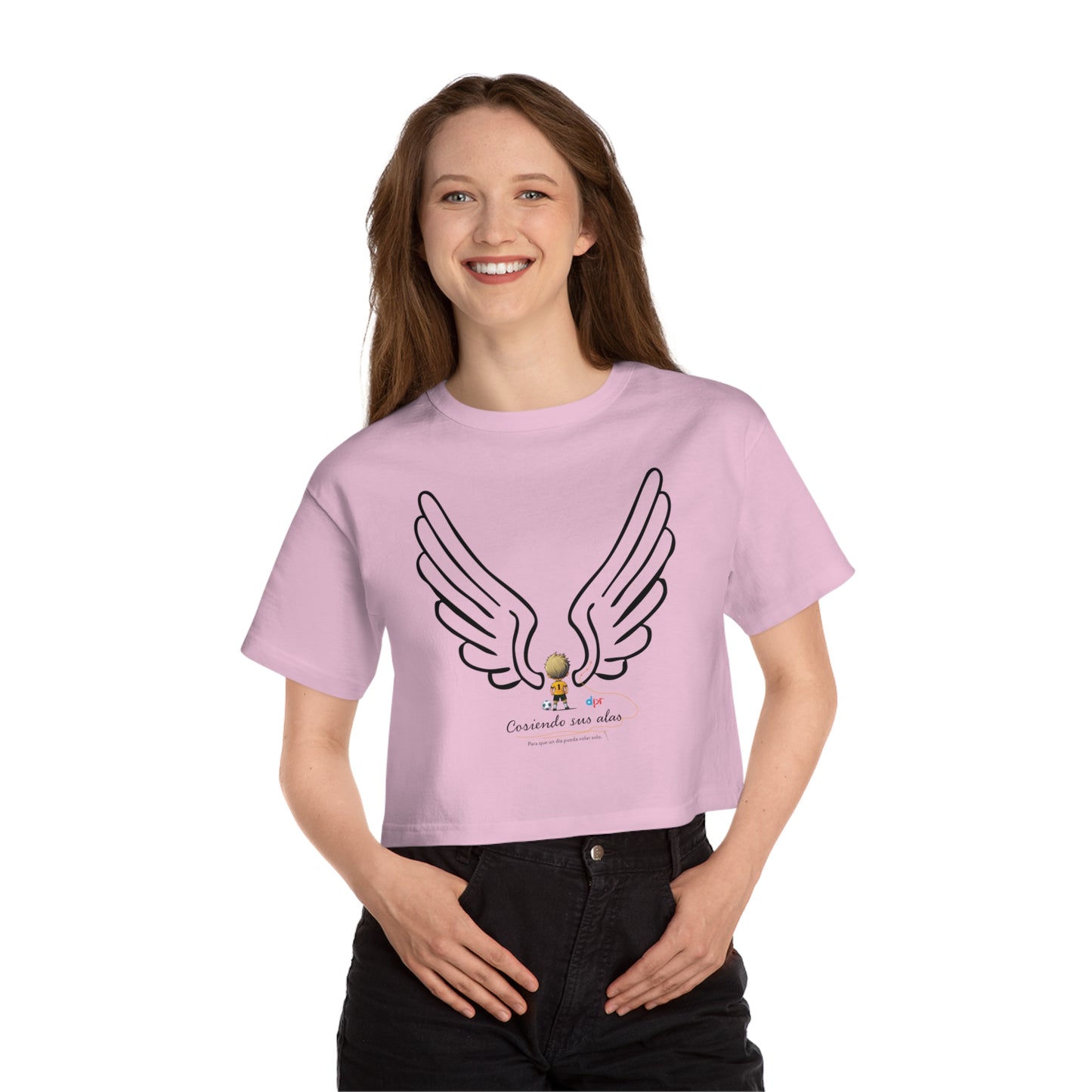Cosiendo sus alas Soccer Player Flowy Cropped Tee