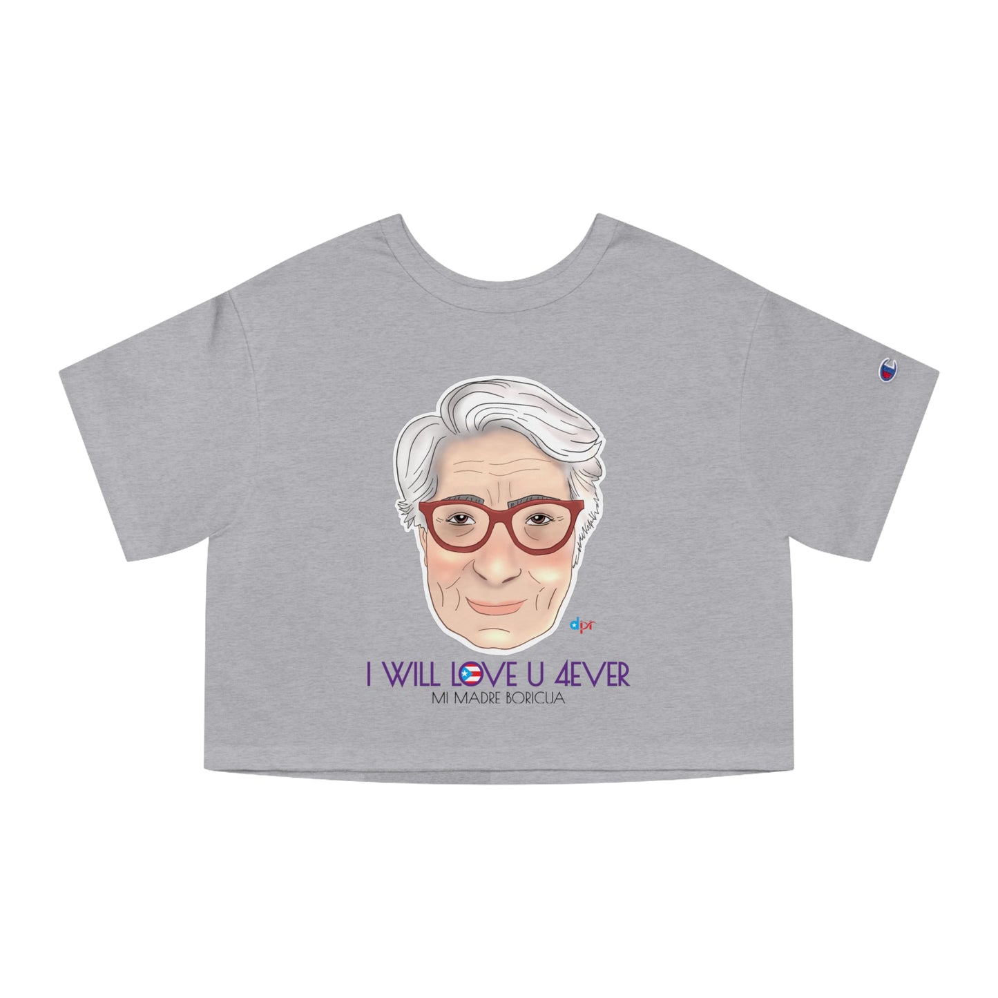 I Will Love You Forever Mamá Boricua Women's Flowy Cropped Tee