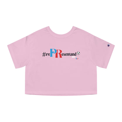 Puerto Rico Soccer ball Cropped Tee | RePResentando™ Women's Flowy Crop Top | Boricua Soccer ball Shirt