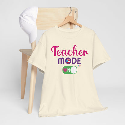 Teacher Mode ON - Back to School Boricua Teacher Heavy Cotton Tee