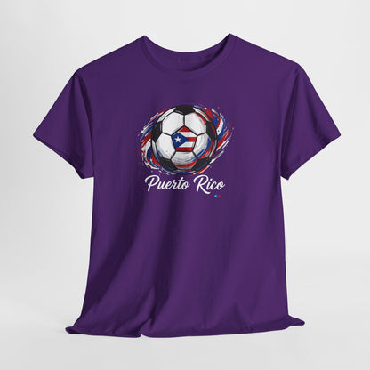 Puerto Rico Soccer Ball Flag | Unisex Heavy Cotton T-Shirt
