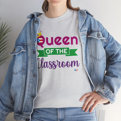 Queen of the Classroom - Back to School Boricua Teacher Heavy Cotton Tee