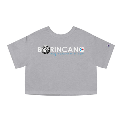 BORINCANO aunque naciera en la luna Flowy Cropped Tee