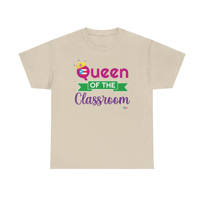 Queen of the Classroom - Back to School Boricua Teacher Heavy Cotton Tee