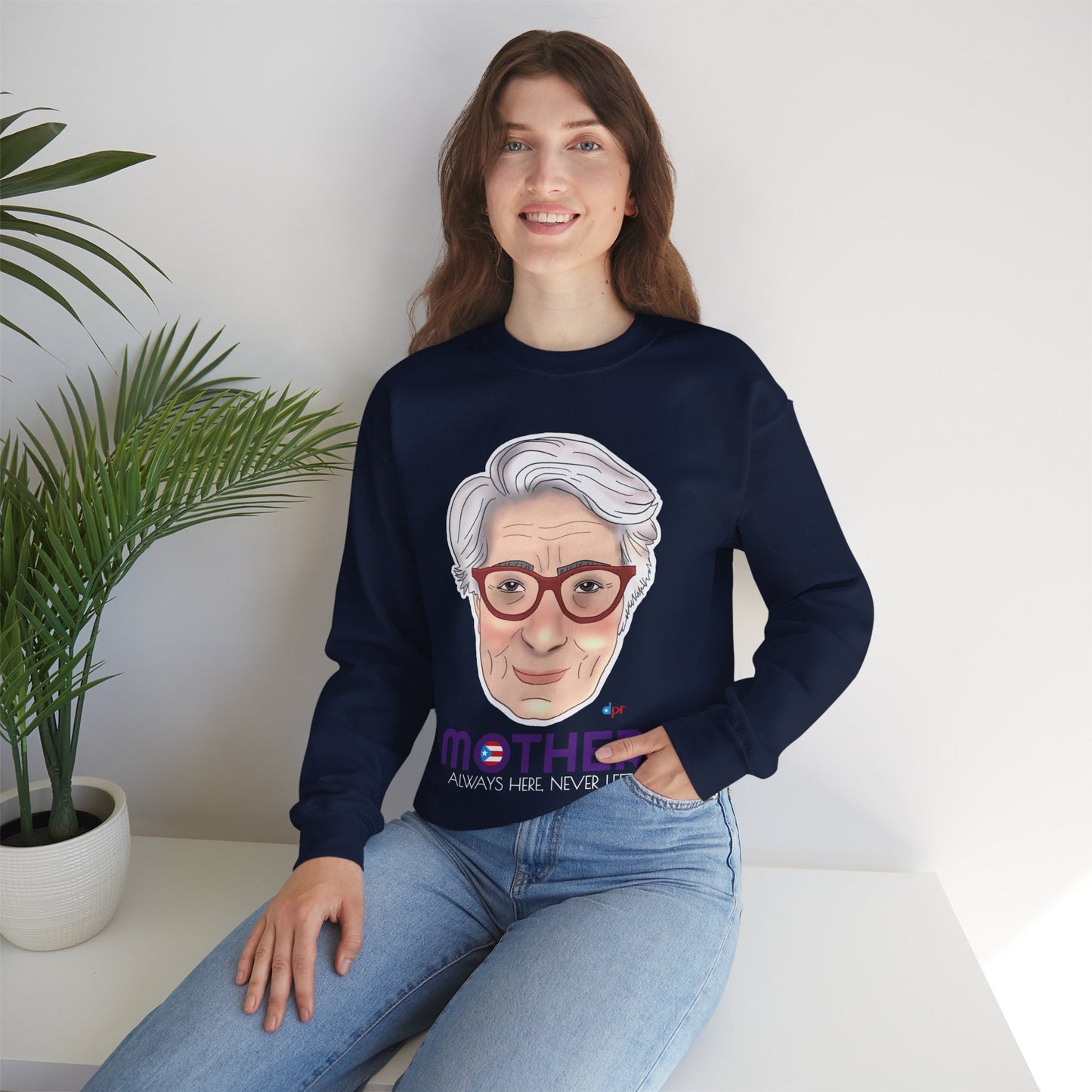 Mamá Boricua Always Here Never Left Heavy Blend™ Crewneck Sweatshirt