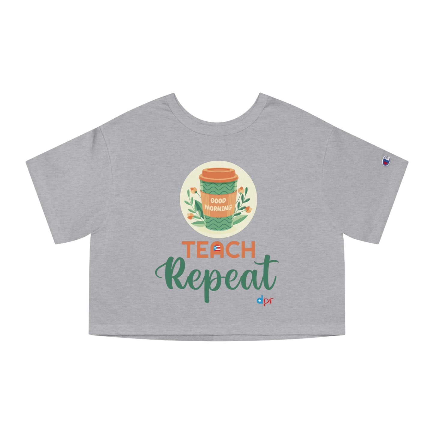 Coffee Teach Repeat - Back To School Boricua T Shirt Flowy Cropped Tee