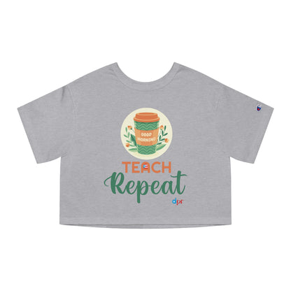 Coffee Teach Repeat - Back To School Boricua T Shirt Flowy Cropped Tee
