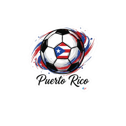 Puerto Rico Soccer Ball Flag Waterproof Kiss-Cut Vinyl Decal