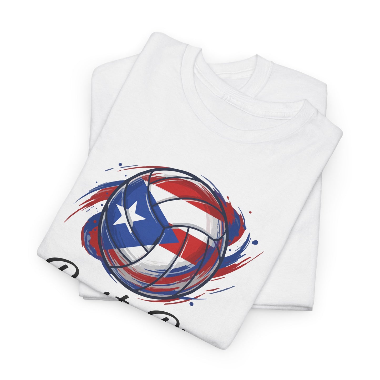 Puerto Rico Volleyball Flag | Unisex Heavy Cotton T-Shirt