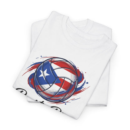 Puerto Rico Volleyball Flag | Unisex Heavy Cotton T-Shirt