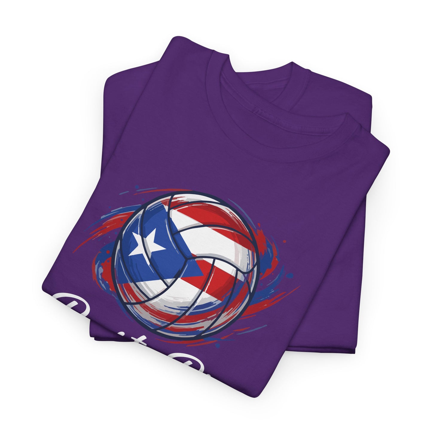 Puerto Rico Volleyball Flag | Unisex Heavy Cotton T-Shirt